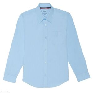 French Toast Light Blue Long Sleeve Poplin Dress Shirt Size 8